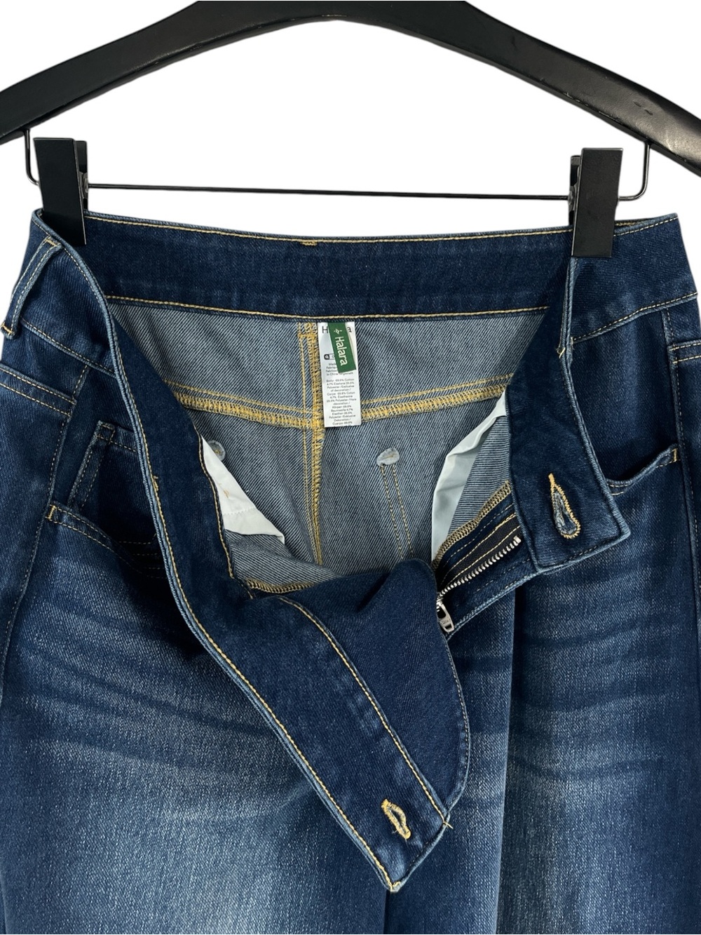 Halara Flex™ Asymmetric Low Rise Zipper Pockets Baggy Wide Leg Washed Casual SP - Picture 10 of 14